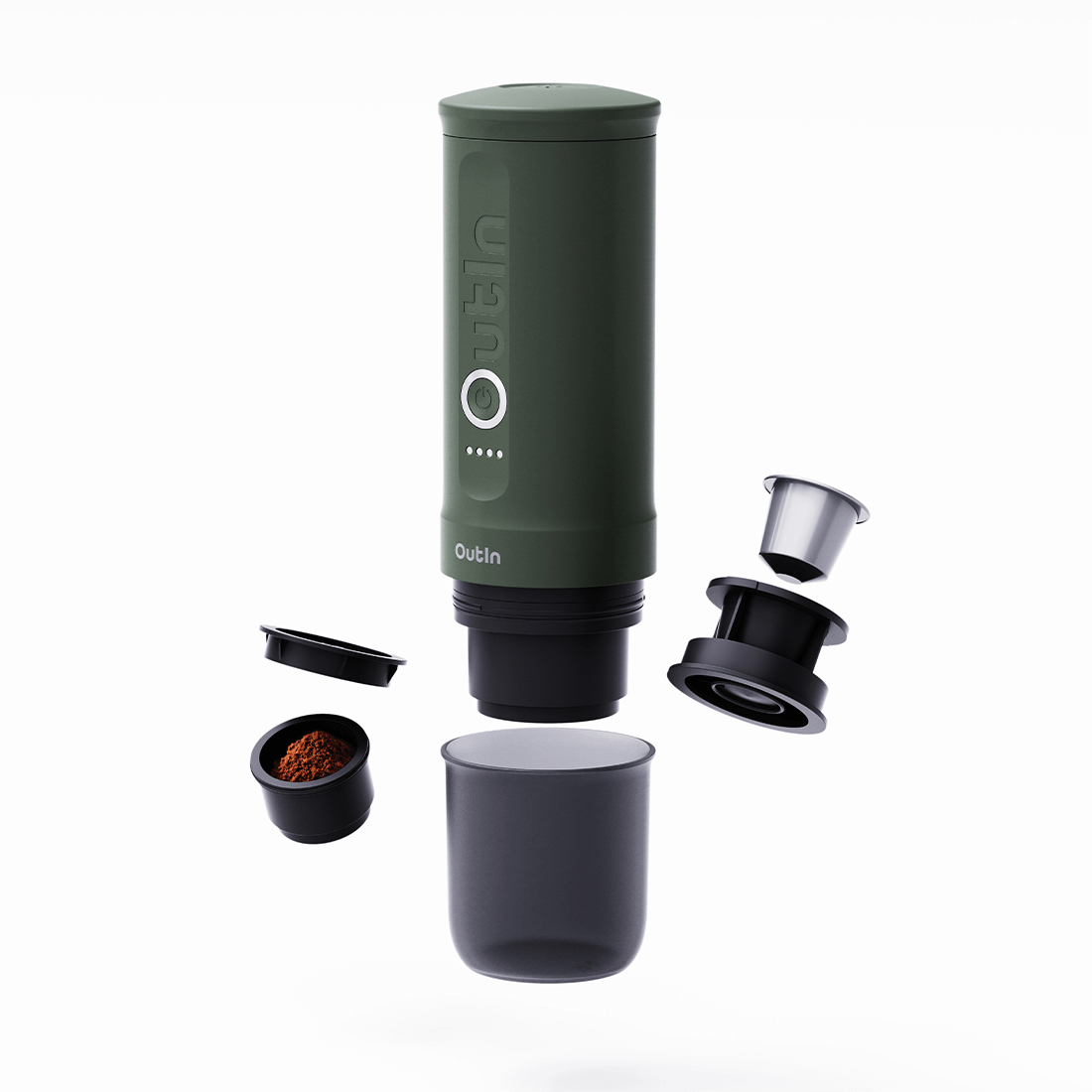 Outin ferðakaffivél - Forest Green - Forpöntun