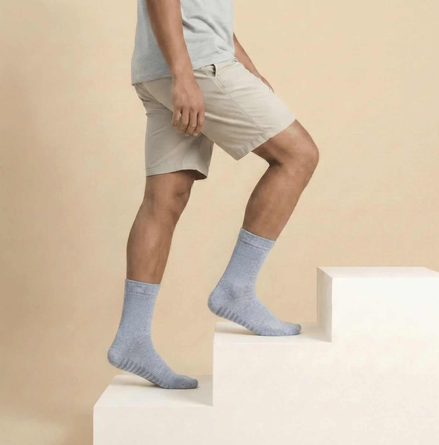 Gripsokkar Mixed heather green - 3 pör