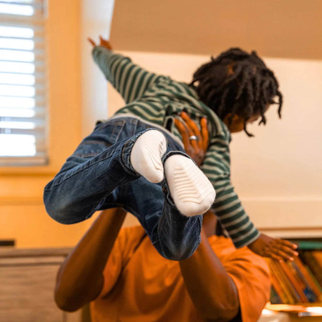 Gripsokkar fyrir börn, hvítir - 4 pör