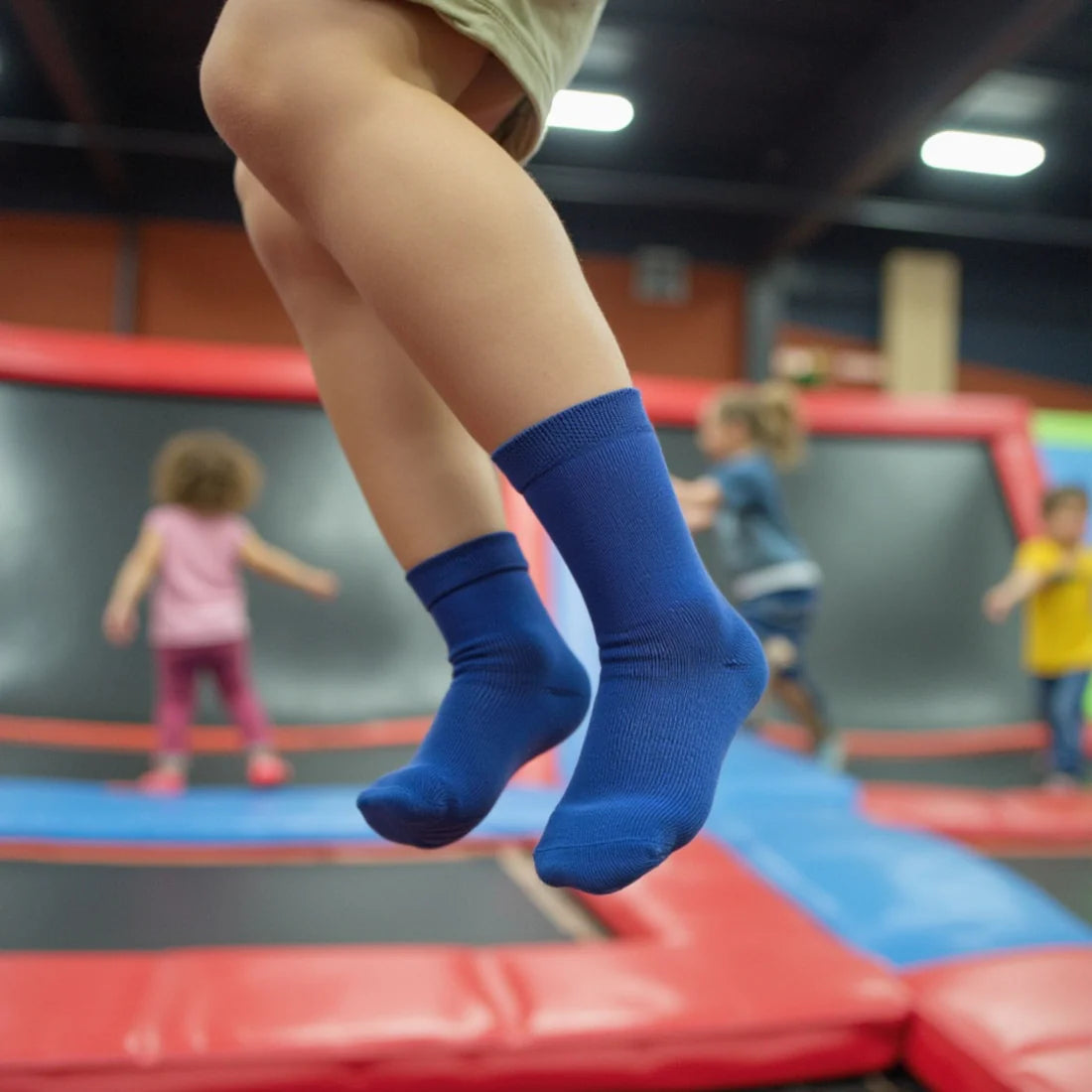 Gripsokkar fyrir börn, bláir - 4 pör