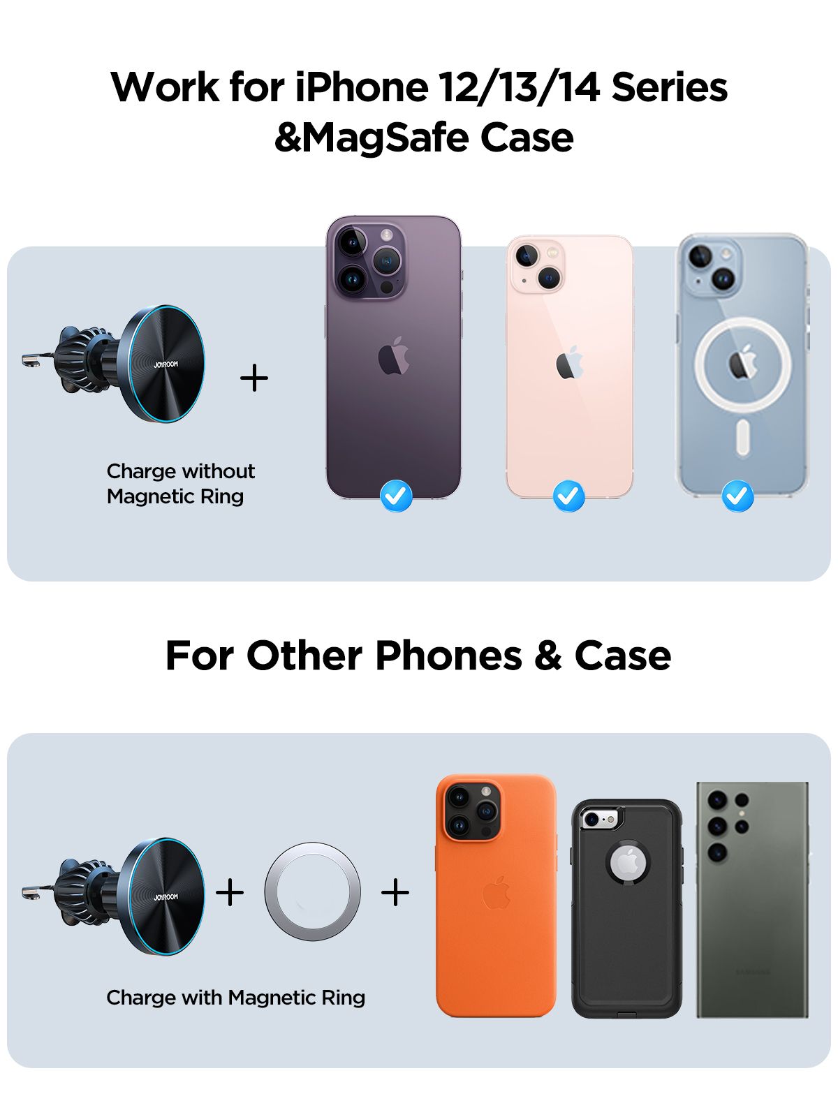 Þráðlaus segul hleðsla í bíl