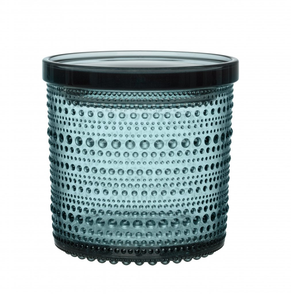Iittala Kastehelmi jar with lid - two colors