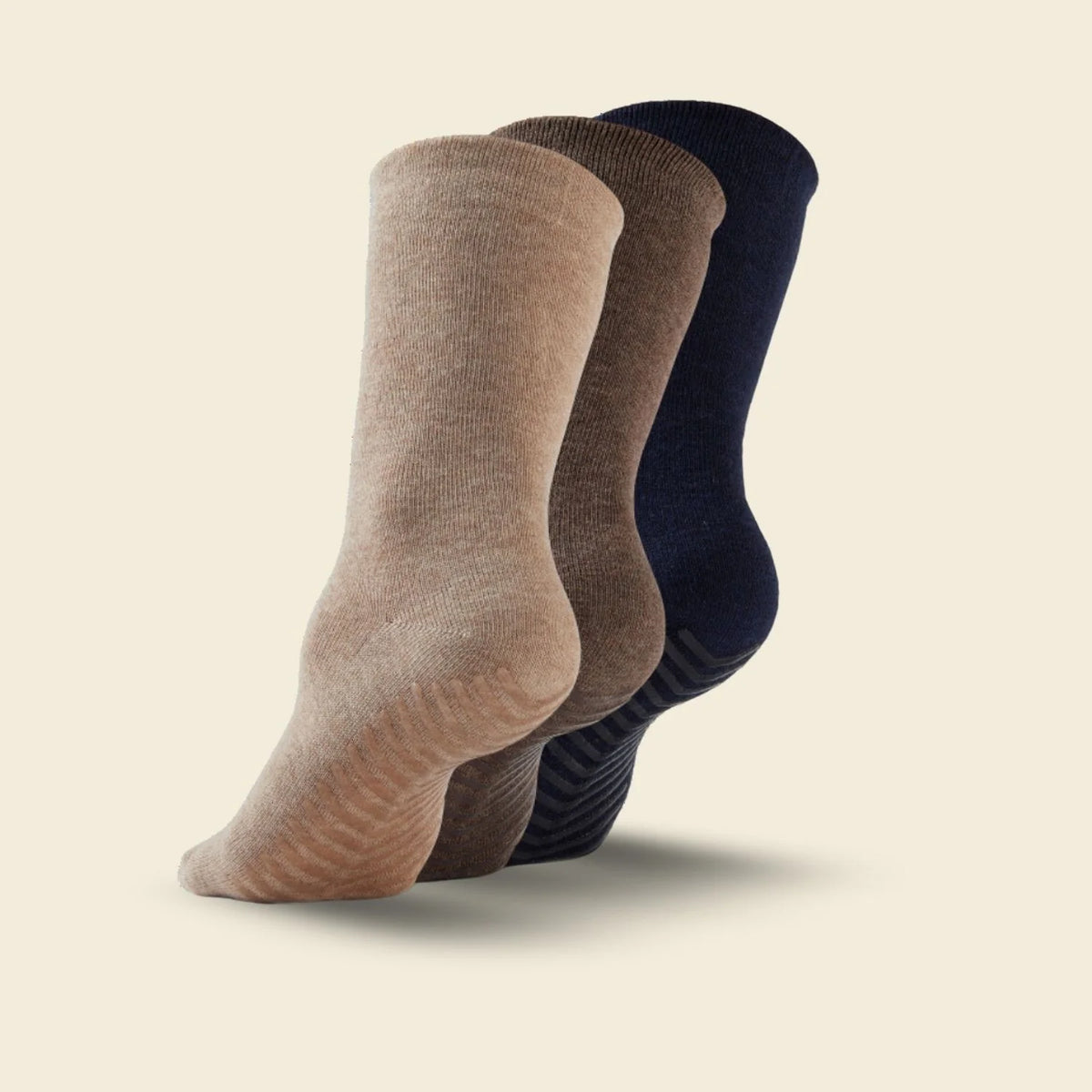 Gripsokkar Mixed beige stærð 40-46 - 3 pör