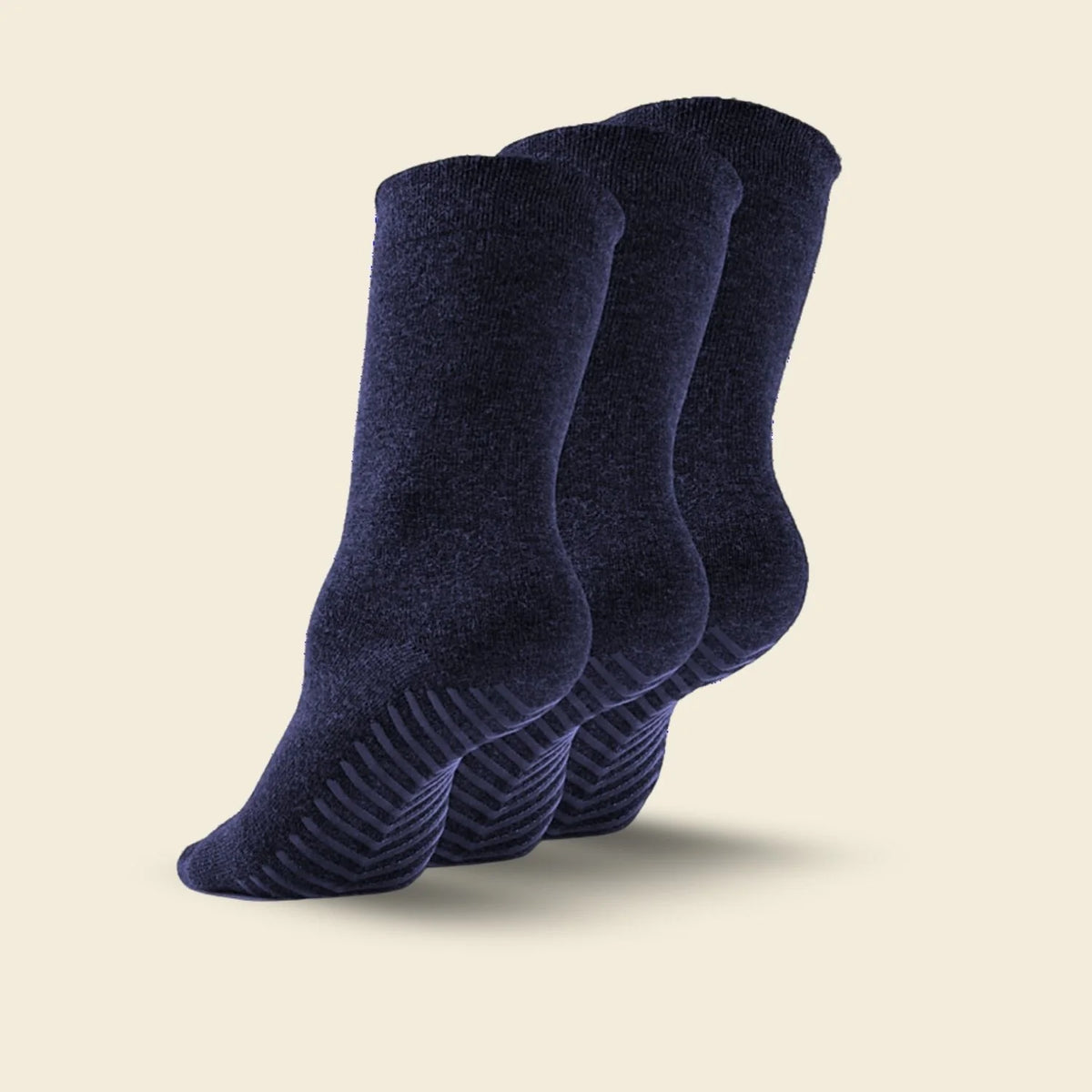 Gripsokkar Navy stærð 40-46 - 3 pör