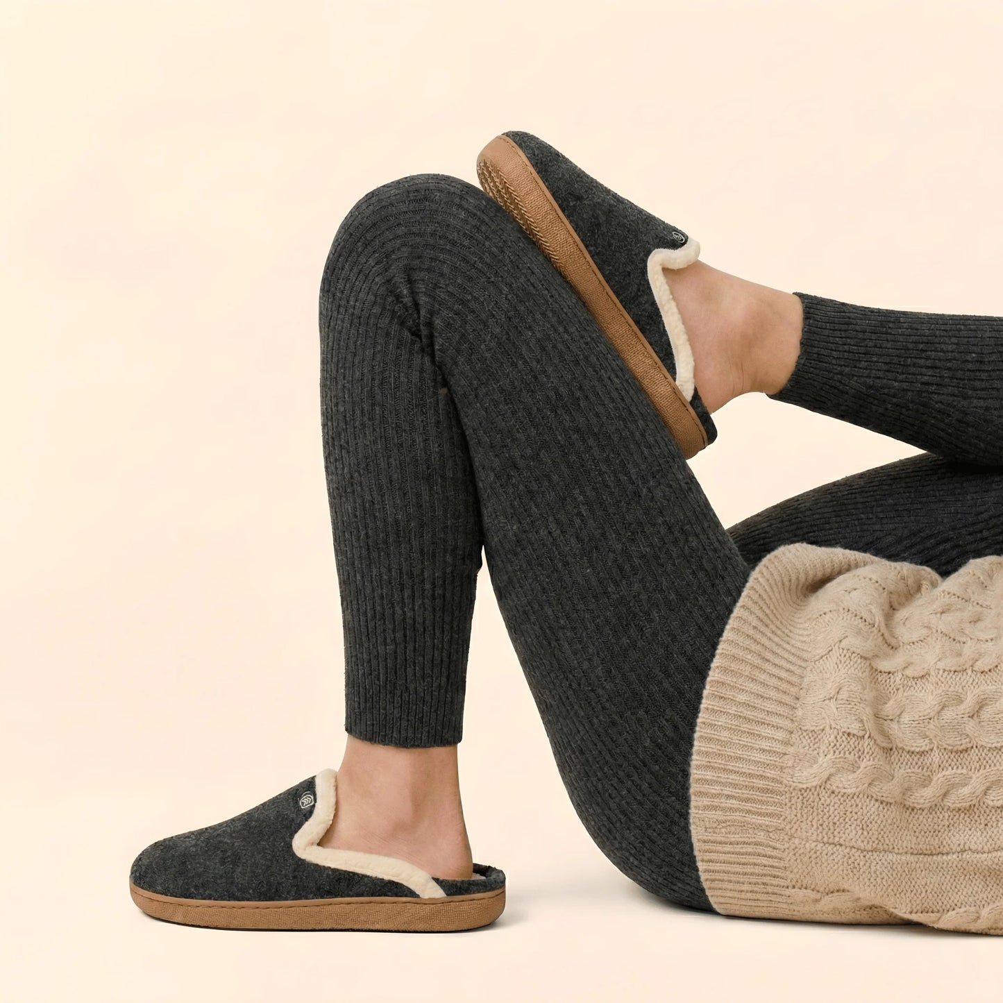 Inniskór - dökkgráir