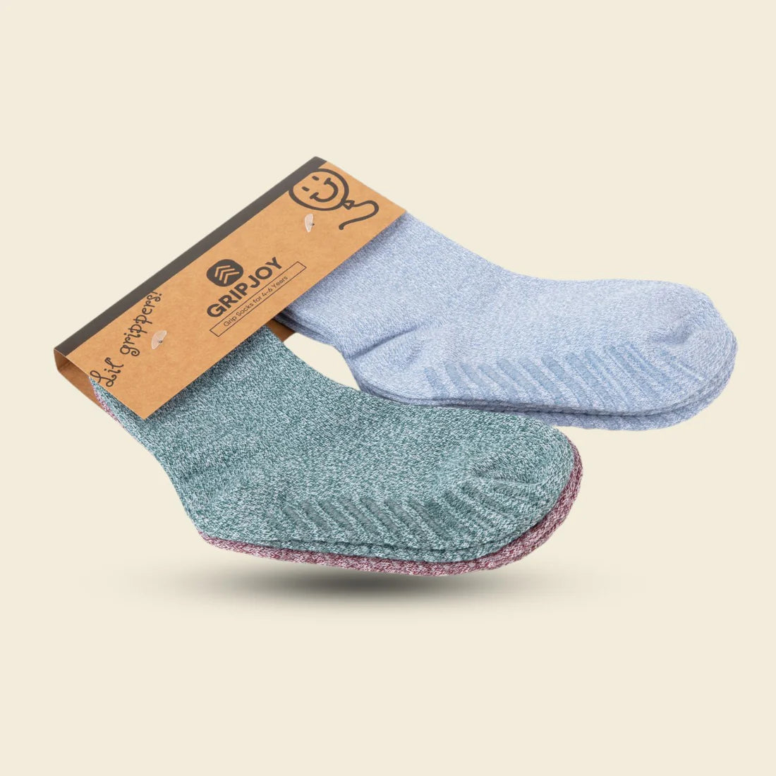 Gripsokkar fyrir börn Mix Heather Green - 4 pör