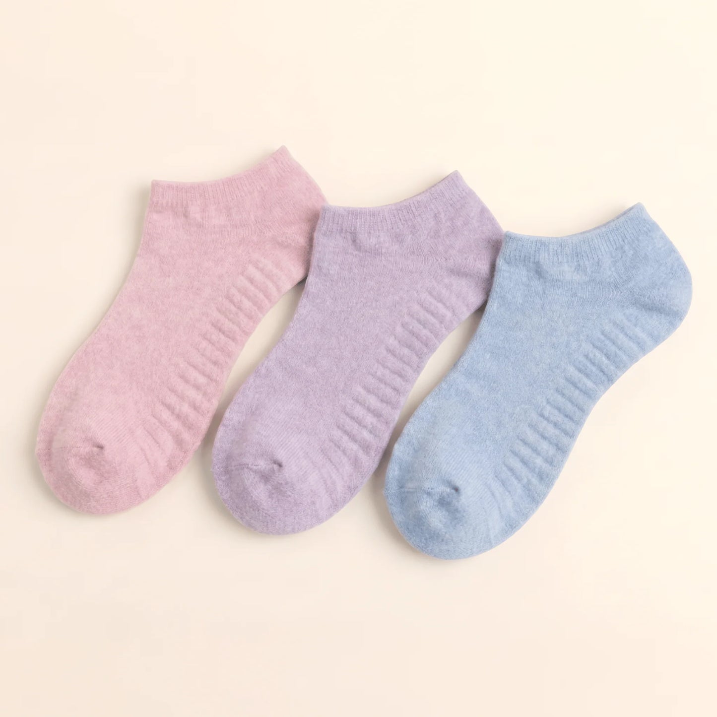 Ökkla gripsokkar - Mixed heather pink 3 pör
