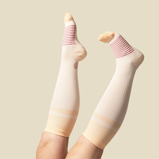 Þrýstisokkar með gripi Cream Orange - 1 par