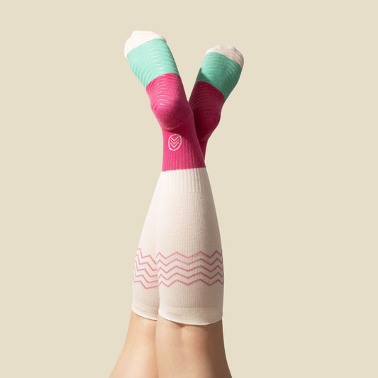 Þrýstisokkar með gripi Cream pink - 1 par