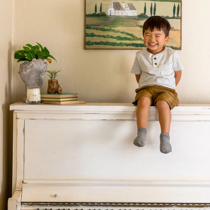 Gripsokkar fyrir börn, Gráir - 4 pör