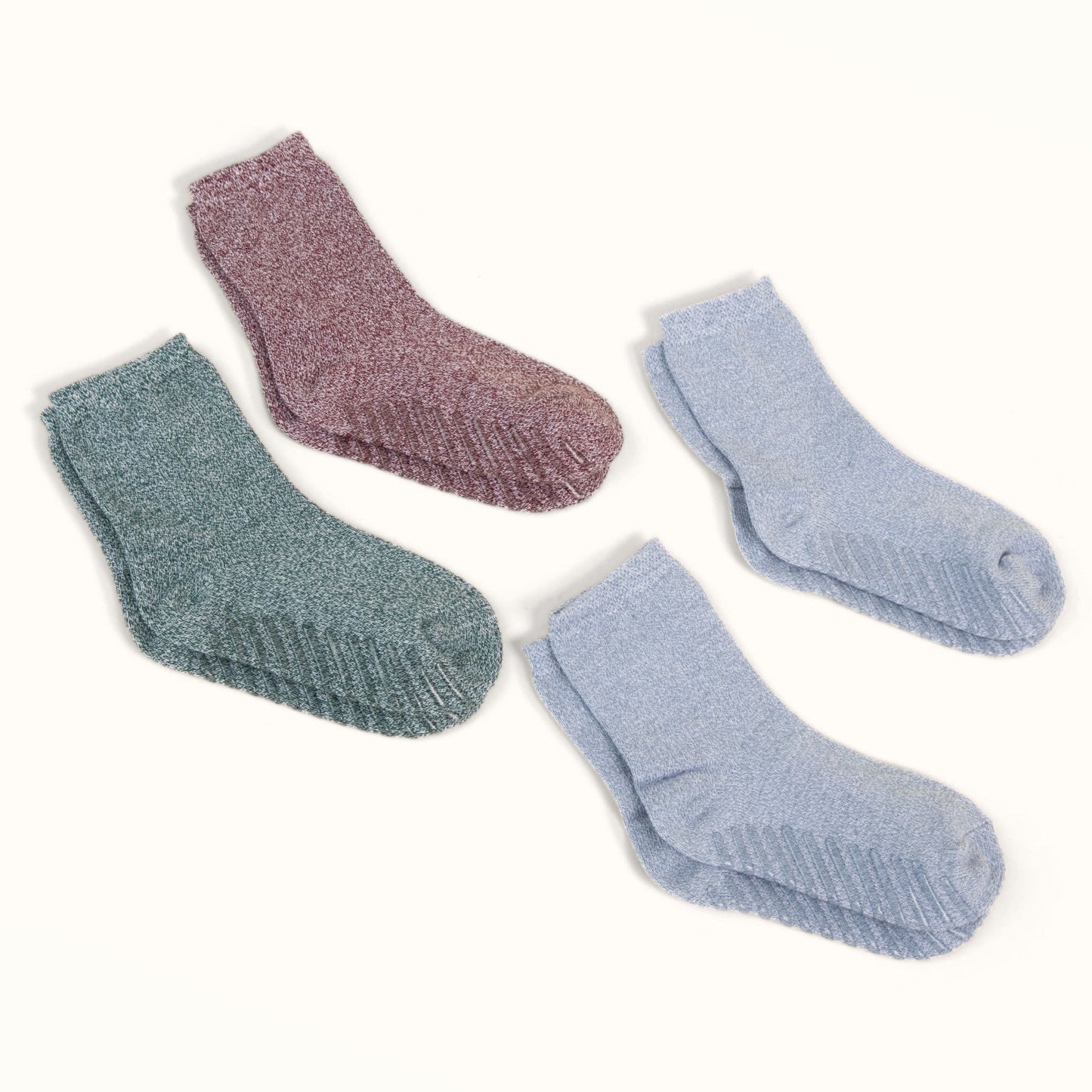 Gripsokkar fyrir börn Mix Heather Green - 4 pör