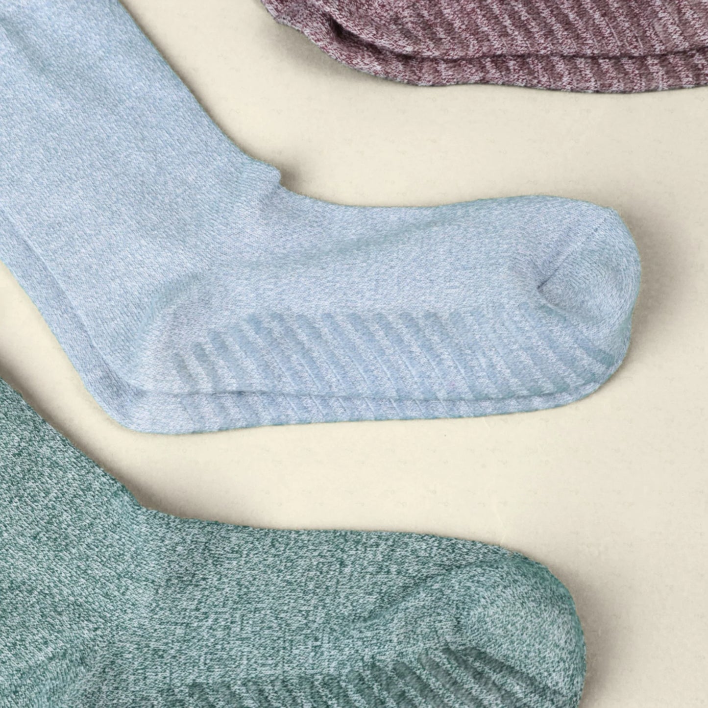 Gripsokkar Mixed heather green - 3 pör