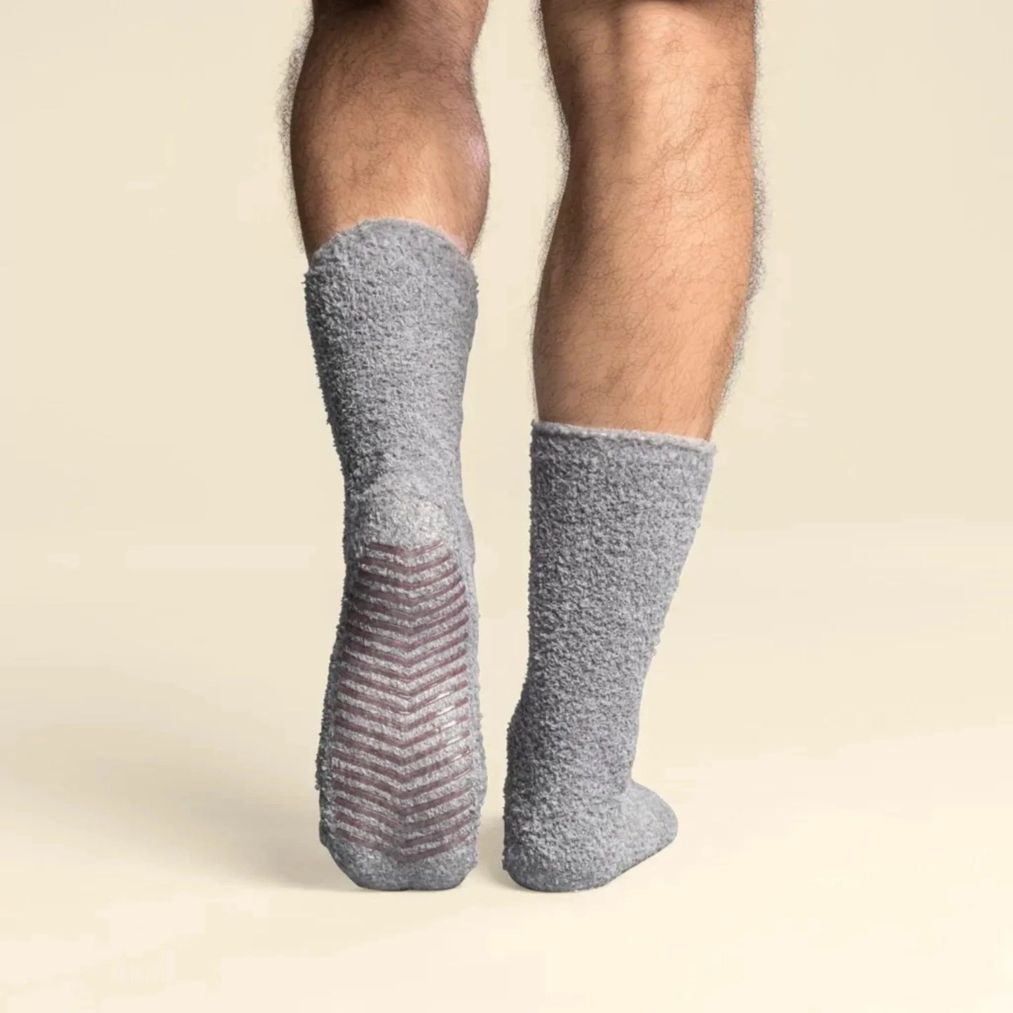 Hlýjir, mjúkir gripsokkar gráir - 2 pör