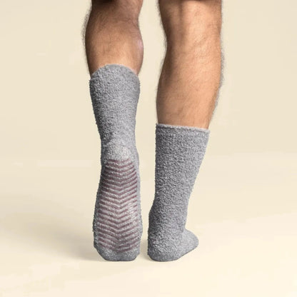 Hlýjir, mjúkir gripsokkar gráir - 2 pör