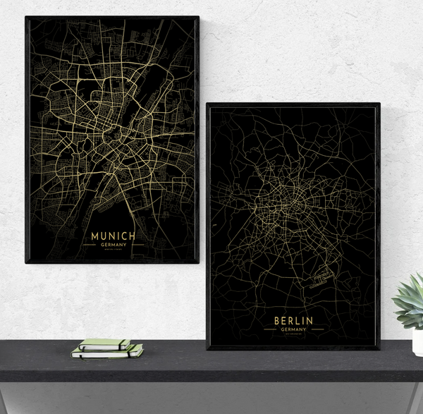 Veggspjald -  erlent bæjarfélag/borg -