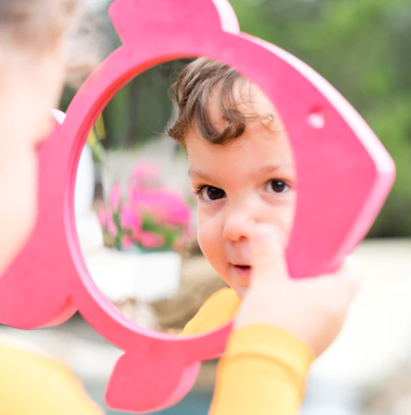 Sund og bað spegill bleikur fiskur