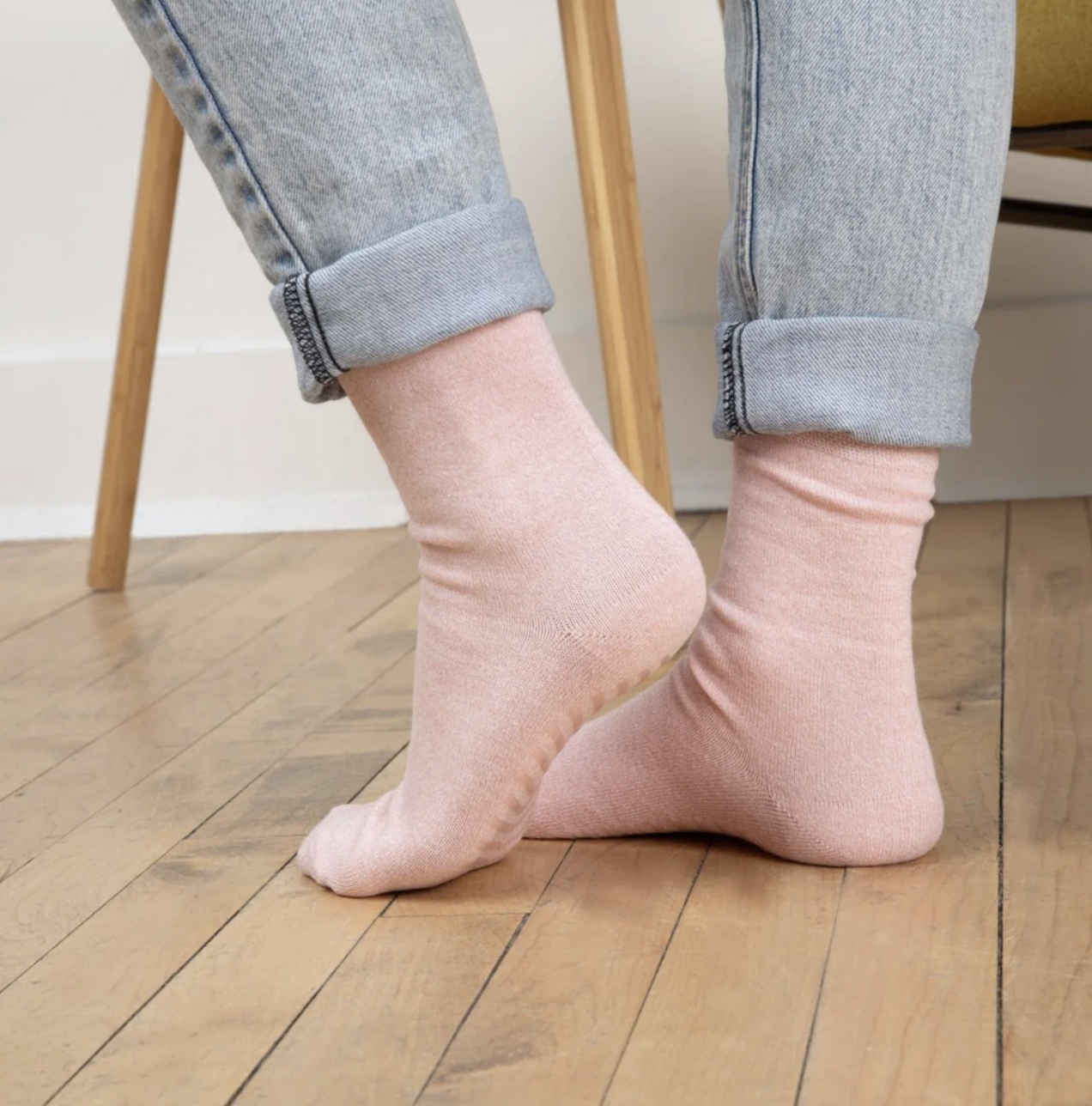 Gripsokkar Heather pink - 1 par