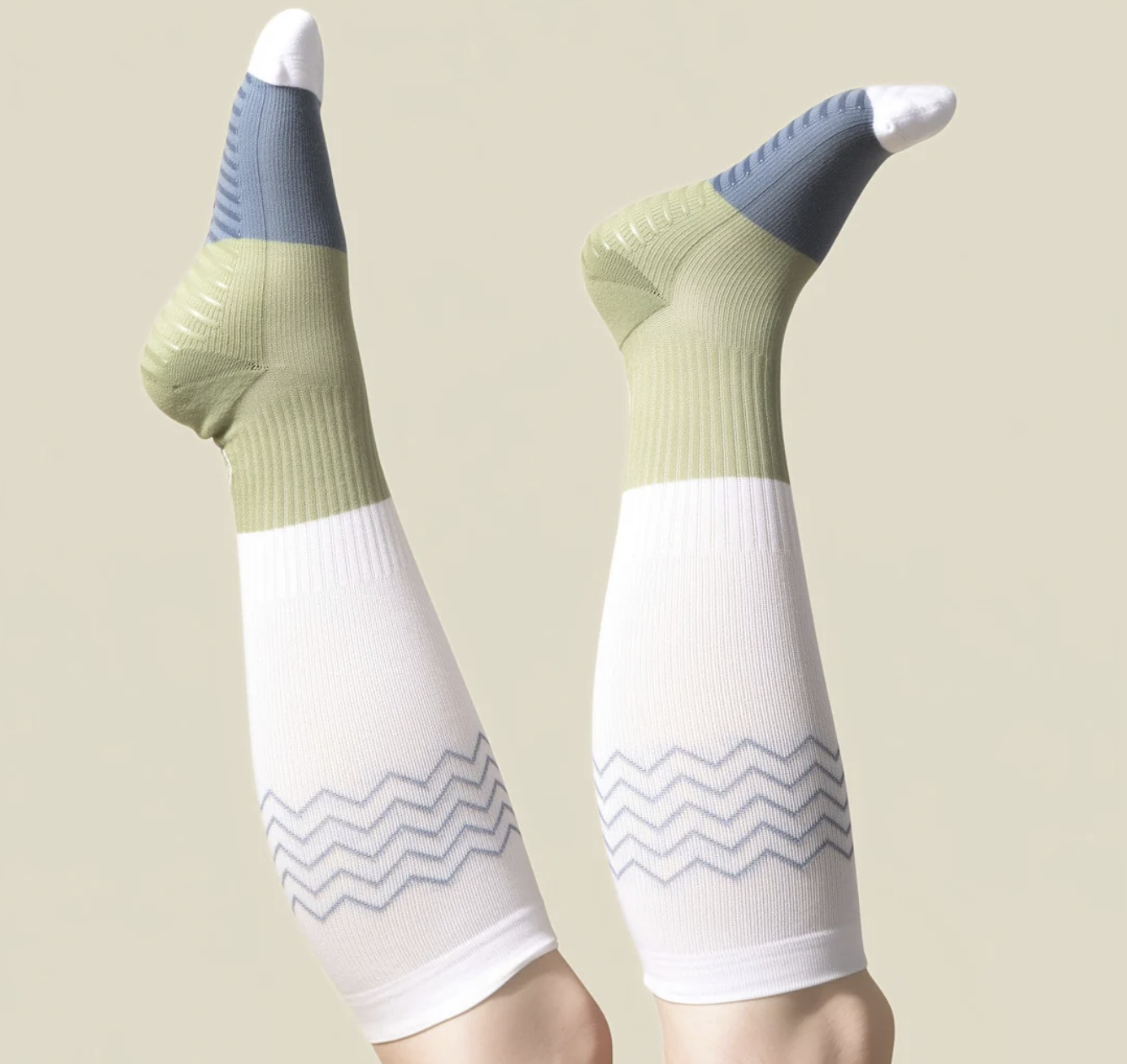 Þrýstisokkar með gripi Green&Blue - 1 par