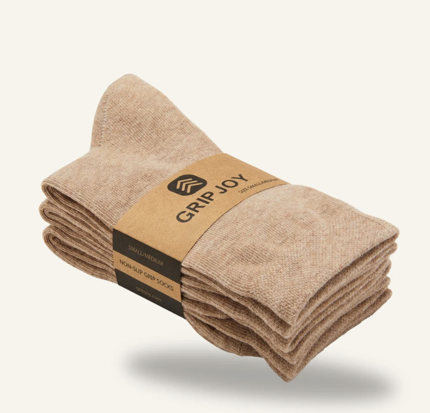 Gripsokkar Beige stærð 37-40  -  3 pör í pakka