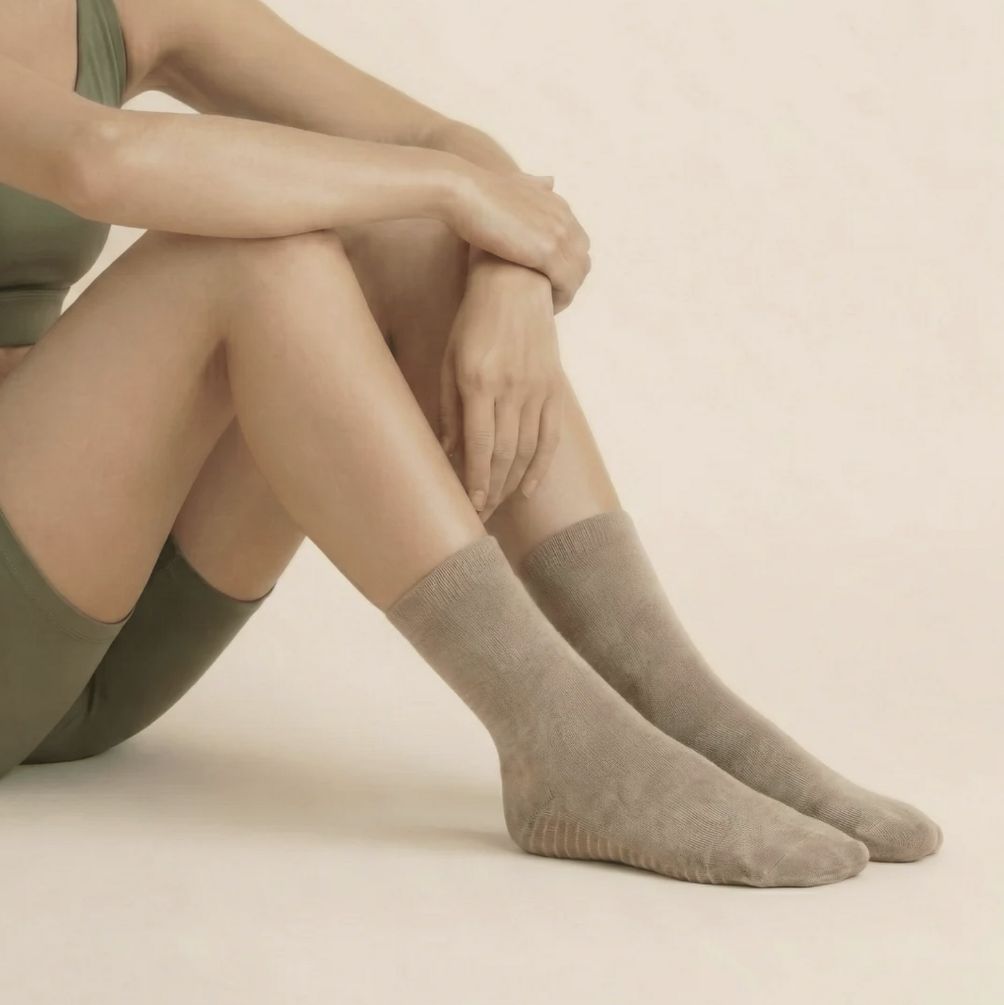 Gripsokkar Beige stærð 37-40  -  3 pör í pakka