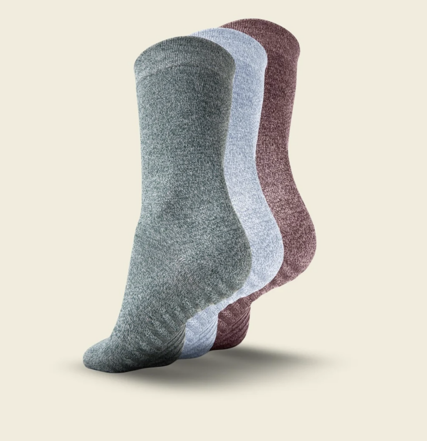 Gripsokkar Mixed heather green - 3 pör