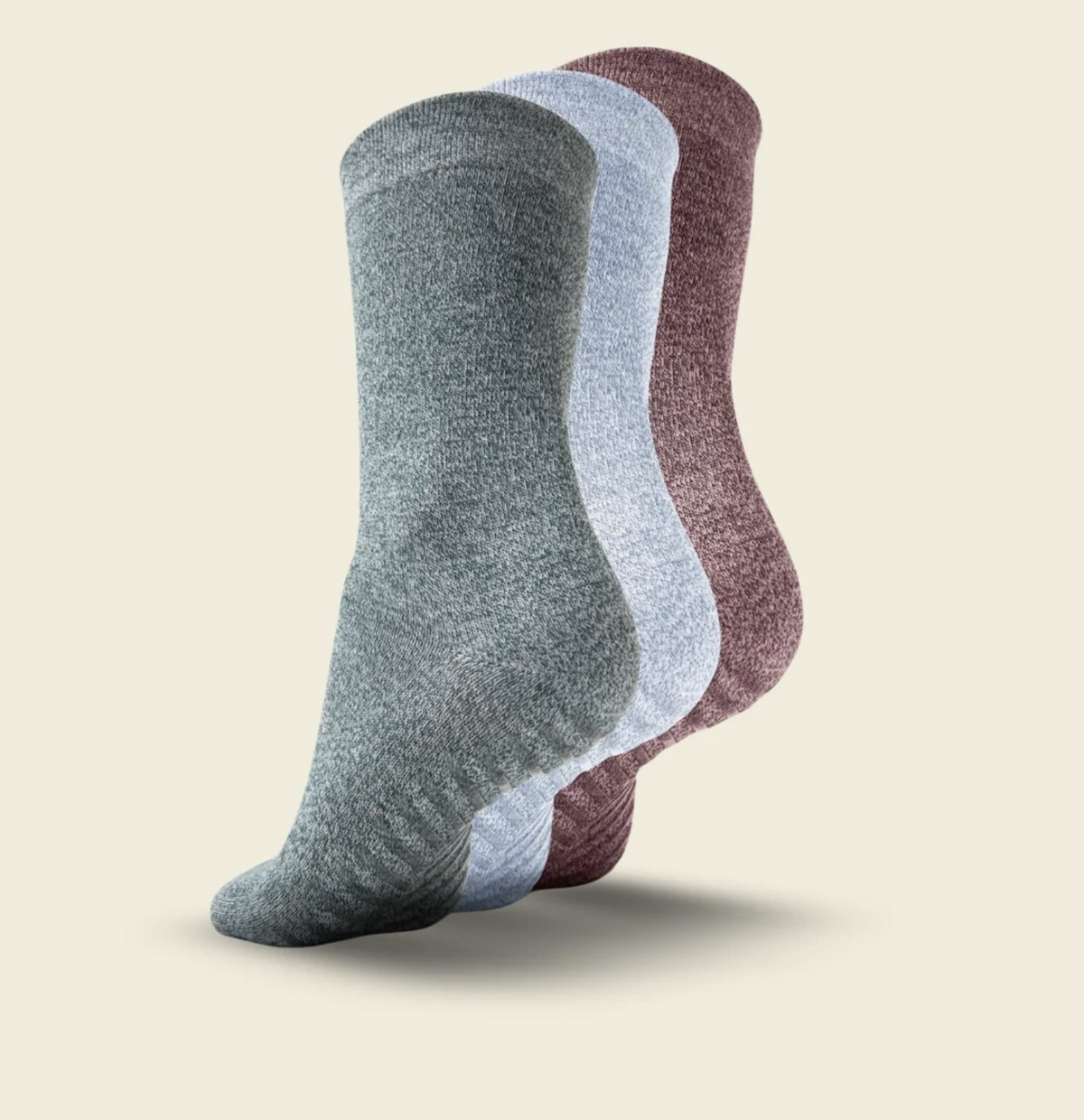 Gripsokkar Mixed heather green - 3 pör