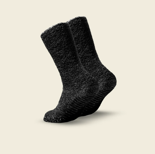 Hlýir, mjúkir gripsokkar Svartir - 2 pör