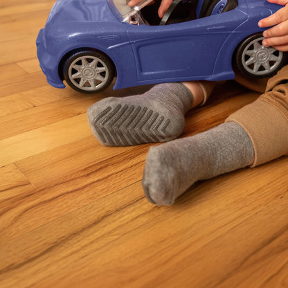 Gripsokkar fyrir börn, Gráir - 4 pör