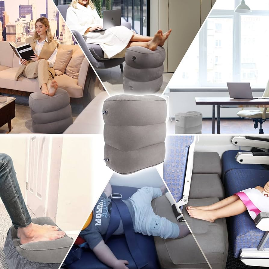 inflatable travel foot rest pillow