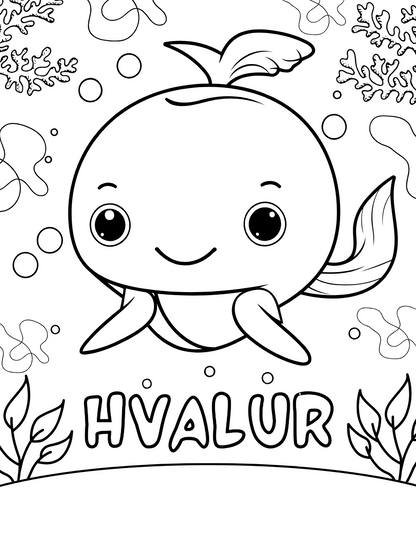 Sjávardýr - litabók